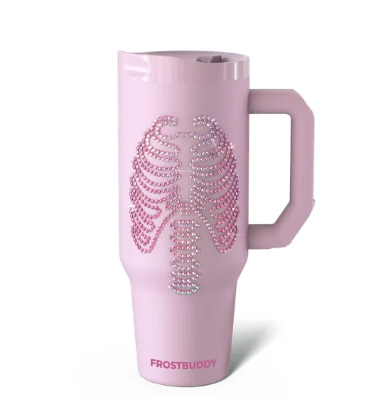 Thicc Buddy 40oz in Pink Skeleton